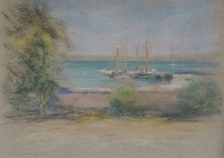 Nassau, 1917, pastel on grey paper, 91/4 x 121/2 in. signed