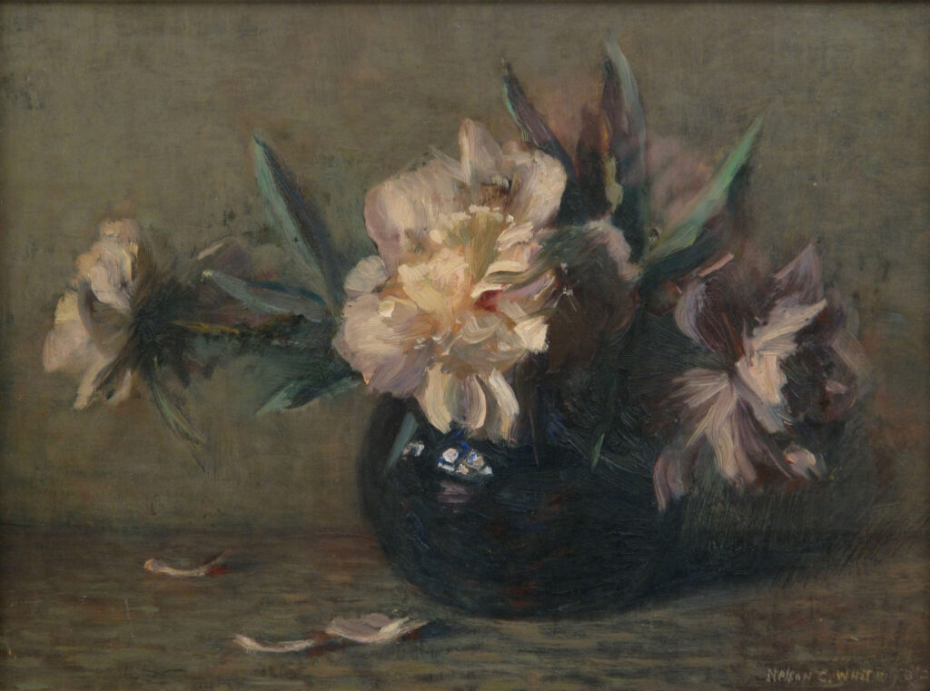 Peonies c. 1930 12x16 in oil.